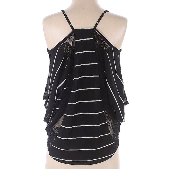 Woodleigh stripe cut out lace insert short sleeve top - Picture 3 of 11